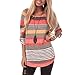 Womens Striped Sweatshirt Tunic Tops Long sleeve Casual Crew Neck T Shirt Top Blouse, Orange Color Striped, X-Large