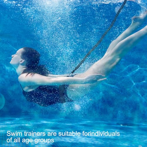 Swimming Belt for Swimming Pool - Professional Swimming Trainer with Adjustable Resistance 2.5-7.5m Swimming Rope Training Belt for Adults and Children, Pool Training Without