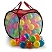 JaxoJoy 100 Pit Balls – Bulk Supply of Colorful, Crush Proof Plastic Balls for Ball Pit, Inflatable Jumper Tent, Swimming Pool & More – Non Toxic & BPA Free – FREE Storage Case