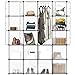 LANGRIA 20 Cubby Wardrobe Closet System Cube Organizer Plastic Storage Cubes Drawer Unit, DIY Modular Bookcase Cabinet with Translucent Design for Clothes, Shoes, Toys (White)