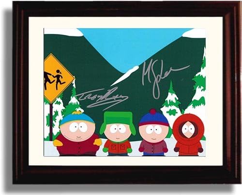 Amazon Com Framed South Park Autograph Replica Print Matt Stone And Trey Parker Posters Prints