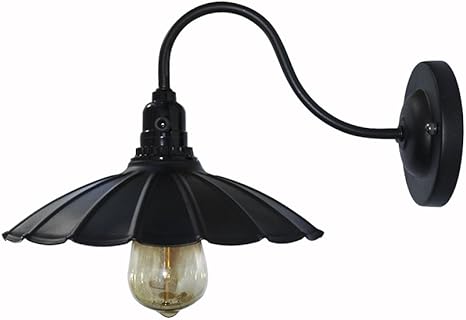 Ikakon Black Wall Sconce Lighting Gooseneck Barn Lights Industrial