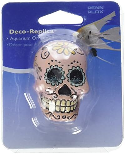 Penn-Plax RR1912 Sugar Skull Aquarium Ornament, Pink
