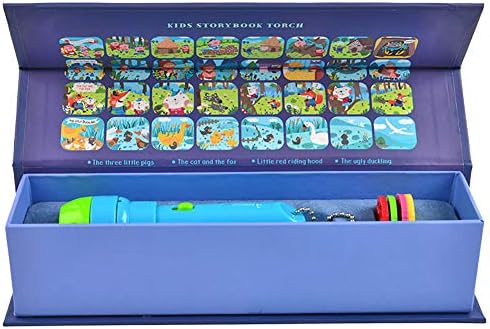 NiceWave 1pc Kids Story Flashlight Toys Storybook Torch Educational Toy Handed Projector for Baby Sleeping Storys Children Gifts Including 4 Fairy Tales Every Story Have 8 Photos Fun Toy