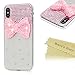 iPhone X Case, Mavis's Diary Luxury 3D Handmade Bling Full Diamonds Lovely Pink Bow with Shiny Sparkle Rhinestone Gems Crystal Clear Full Body Protection Hard PC Plastic Cover for iPhone X Edition