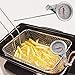 Stainless Steel Deep Fry Thermometer with Clip, Large Dial Face Bold Numbers Red Indicator 12 Inch Long Stem Probe for Deep Oil Frying Pot Pan