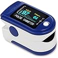 Easy@Home Fingertip Pulse Oximeter, Rotatable OLED Display to Show Waveform, SpO2 Blood Oxygen Saturation, Bar Graphs and Hea