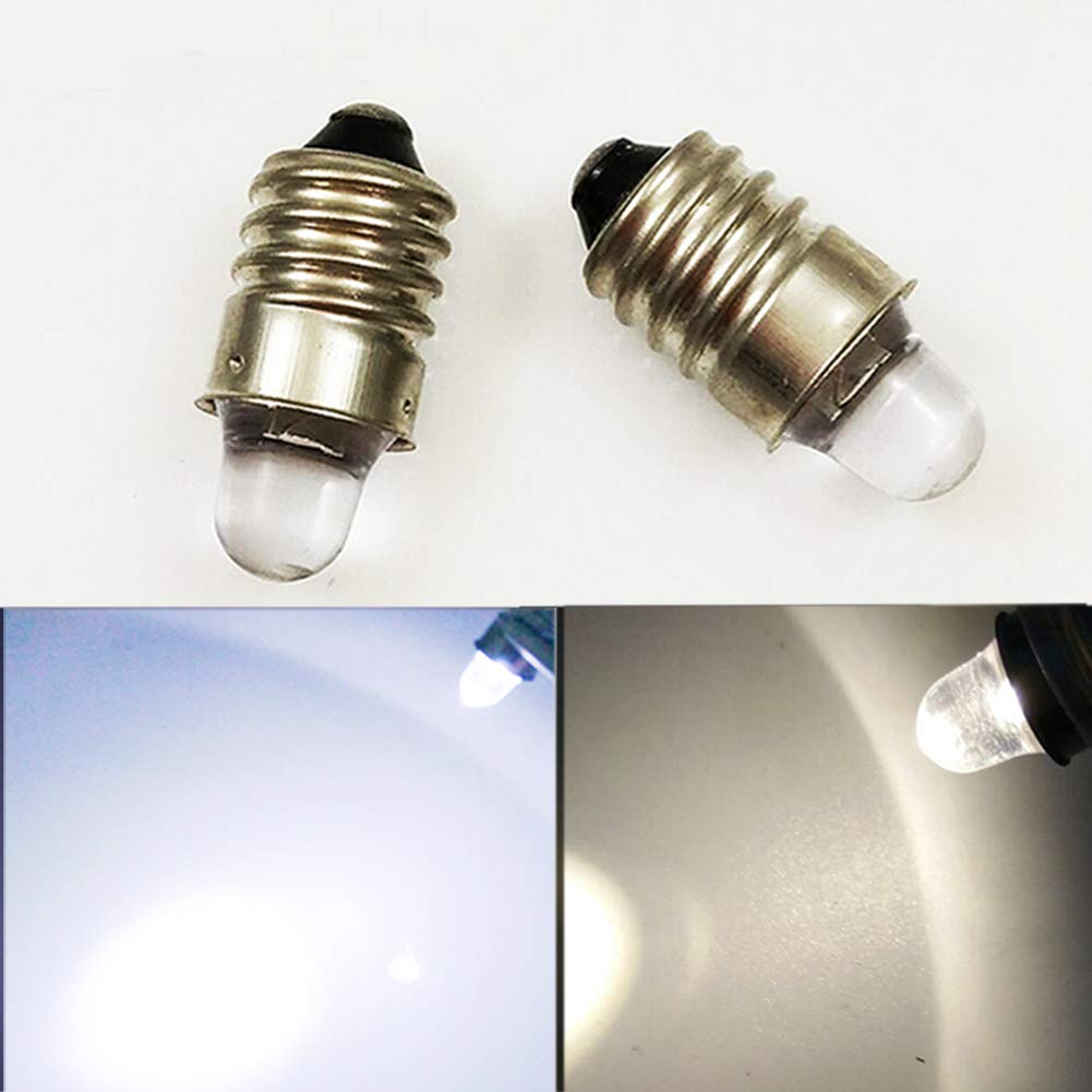 E10 3V 4300K / 6000K White LED Light Bulb Torch Headlight Mini Head Lamp Flashlight