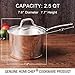 HOMI CHEF Mirror Polished NICKEL FREE Copper Band Stainless Steel 2.5 QT Sauce Pan with Glass Lid (No Toxic Non Stick Coating, 7 Inch) - Cookware Set - Cookware Pots And Pans Sets