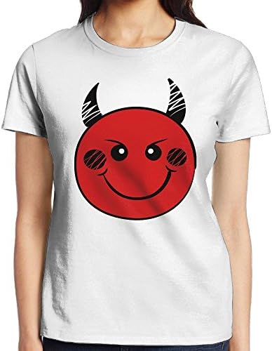 ZAPAGE Woman's Cute Demon Short Sleeve Shirt Round Neck Lady Tops