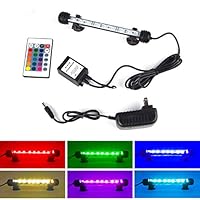 S SMIFUL LED Aquarium Light, Fish Tank Light Waterproof RGB Color Changing Remote Control Underwater Submersible LED Lights Strip Background Decorate Glofish Betta Plant Lighting, 7.5"