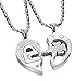 His & Hers Matching Set Open Your Heart Couple Pendant Necklace Simple Love Style in a Gift Box (A Set)