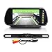 Pyle Backup Car Camera - Rear View Mirror Monitor System w/Safety Parking Assist Distance Scale Lines - Features Bluetooth, Waterproof Protection, Night Vision, 7