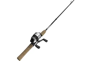 Zebco 33 Cork Reel and Fishing Rod Combo, Graphite Rod with Cork Handle, QuickSet Anti-Reverse Fishing Reel with Bite Alert, Black