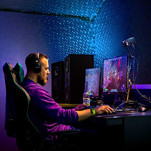 51IiGRqpNEL BlissLights Starport USB Laser Star Projector for Game Room Decor, Bedroom Night Light, or Galaxy Mood Lighting Ambiance (Blue) - Image 5