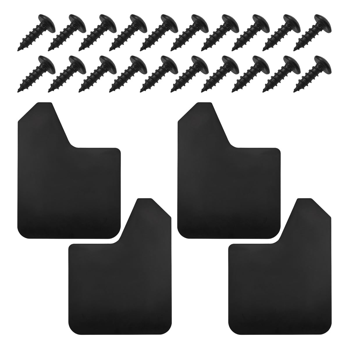 Photo 1 of 4PCS Universal Car Mud Flaps, Flexible Splash Guards Set for Front & Rear, Bendable Mudguards with Fastener Rivet Clips, Car Exterior Accessories for Pickup, Truck, SUV (Black)