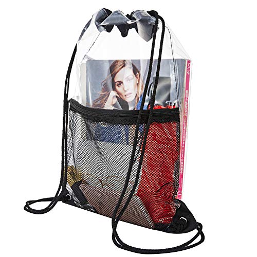 Clear Drawstring Bag, Bulk Bags Cinch Sacks Backpack Pull String Bags