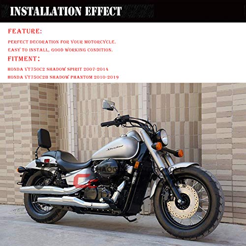 Passenger Backrest Sissy Bar Pad Cushion for Honda Spirit VT750 Shadow Phantom 750 VT750C2B - Thumbnail 3