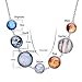 QILMILY The 7 planet necklace Astronomy necklace with planets Double-sided planet necklace handmade gift