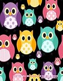 Monthly Bill Organizer and Budget Planner- Cute Colorful Owls: Extra Large 8.5 x11 Budget Book with by
