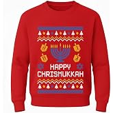 Tstars Chrismukkah Sweater Men Funny Jewish Hanukkah Christmas Holiday | Soft fleece interfaith sweatshirt; great for Hanukkah and Christmas, holiday party, funny Jewish xmas gift