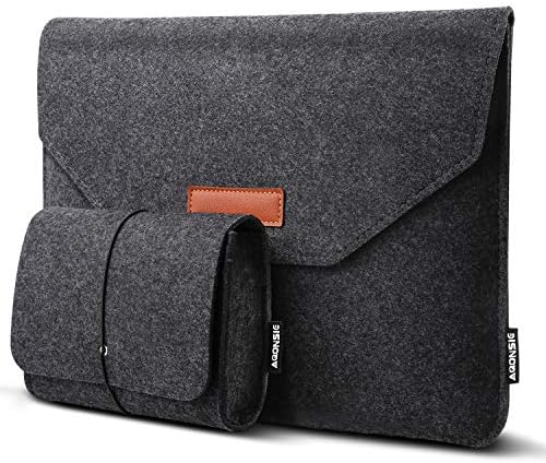 Christmas/New Year Gifts 13-13.3" laptop bag with extra storage pouch,13.3-inch felt sleeve Ultrabook laptop case for 13-inch MacBook Pro 2016/2017/18,13" MacBook Air 2018, iPad Pro 12.9 laptop bag