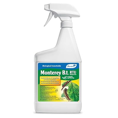 Monterey LG 6338 Bacillus Thuringiensis B.t. Worm &amp;amp;amp; Caterpillar Killer Ready to Use InsecticidePesticide Treatment Spray, 32 oz