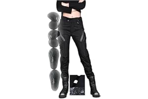 GENERIC Women's Motorcycle Pants Jeans Adjustable Ride Trousers with Reflective Tape+Armored Motocross Equipment