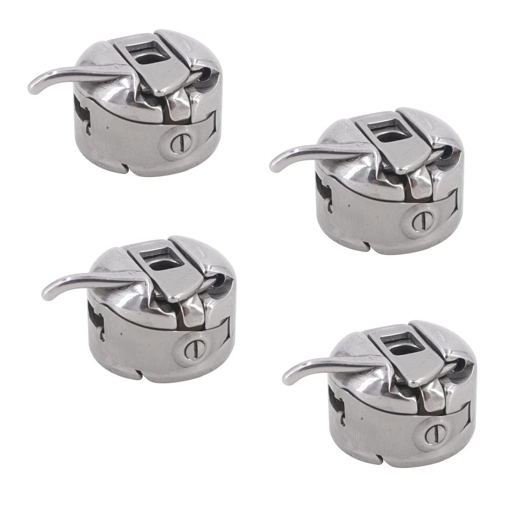 Hsthe Sea 4PCS Bobbin Case Stainless Steel Bobbins for Household Sewing Machines
