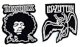 Set_ROCK008 - Jimi Hendrix Patch and Led Zeppelin Patch, 2 Pcs Heavy Metal Patches, Applique Embroidered Patches - Rock Band Iron on Patches