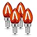 LED Red Light Bulb, DORESshop C7 No Dimmable LED Filament Bulb, 20Watt Equivalent(2W), 200LM, 110V E12 Candelabra Screw Base Light Bulbs for Christmas, Nightlight, Indoor/Outdoor lighting, 4Pack