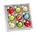 Kurt Adler Petite Treasures Multi Color Ball Christmas Ornament, Set of 9 primary