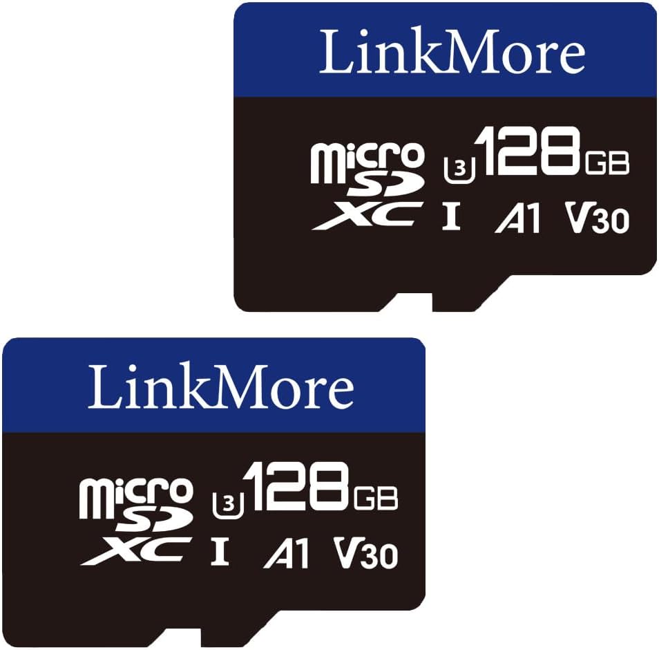LinkMore 128GB Micro SDXC Card 2 Pack A1 U3 V30 UHS-I 100MB/s Speed SD Adapter