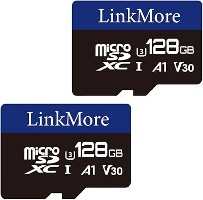 LinkMore 128GB Micro SDXC Card 2 Pack A1 U3 V30 UHS-I 100MB/s Speed SD Adapter