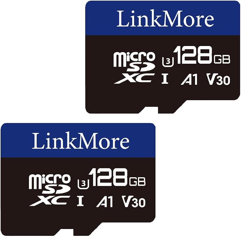LinkMore 128GB Micro SDXC Card 2 Pack A1 U3 V30 UHS-I 100MB/s Speed SD Adapter