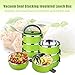 2.2L Food Carrier Stacking Lunch Box,Stainless Steel Interior Stacking 3 Tier Food Container Tiffin(CAN'T KEEP WARM)