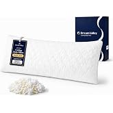 Dream Valley Cooling Body Pillow for Adults,20x54 Full Body Pillow Long Pillow for Bed, Adjustable Loft Memory Foam Full Length Body Pillows for Side Sleeper,QMAX>0.45, Cream White