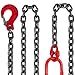Mophorn Chain Sling, 5/16 Inch x 5 Ft Double Leg Lifting Chains with Grab Hooks, 3 Ton Capacity Lifting Slings, G80 Alloy Steel Double Leg Slings