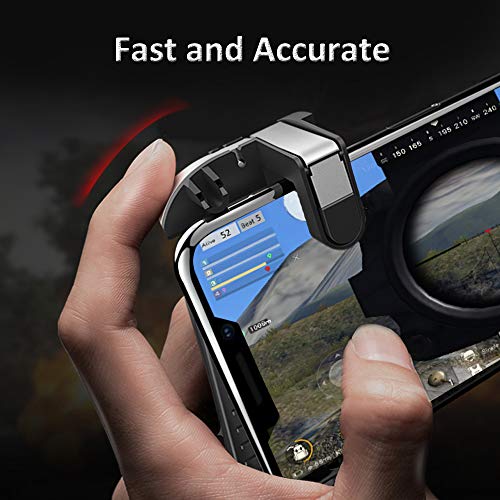 Mangotek Mobile Phone Game Controller, L1R1 Sensitive Shoot and Aim Trigger Buttons, Fortnite/PUBG/Knives Out/Rules of Survival Gaming Camepad with Cooling Fan Radiator and Power Bank for Android iOS