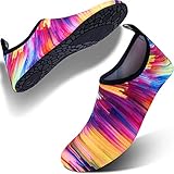 SIMARI Womens and Mens Water Shoes Quick-Dry Barefoot for Beach Swim Surf Yoga SWS001 Colorful 7-8