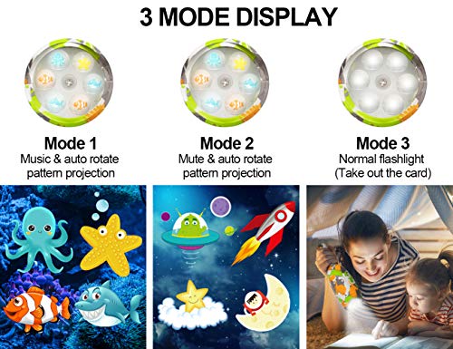 weird tails Projector Flashlight Baby Toys Animal Dinosaurs Toy Slides Sleep Preschool Toys with 8 Patterns Light Show Musical and Educational Toy for Kids Boys and Girls