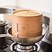 HUANGYIFU Chinese 7.09 Inch Handmade Food Wooden Steamer 2 Tiers Deep Wooden Basket - for Dumpling Dim Sum