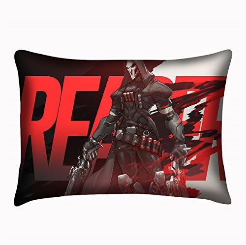 Overwatch Pillowcase Reaper Pillowslip OW Custom Pillow Cover Twin Sides 20x30 Inch