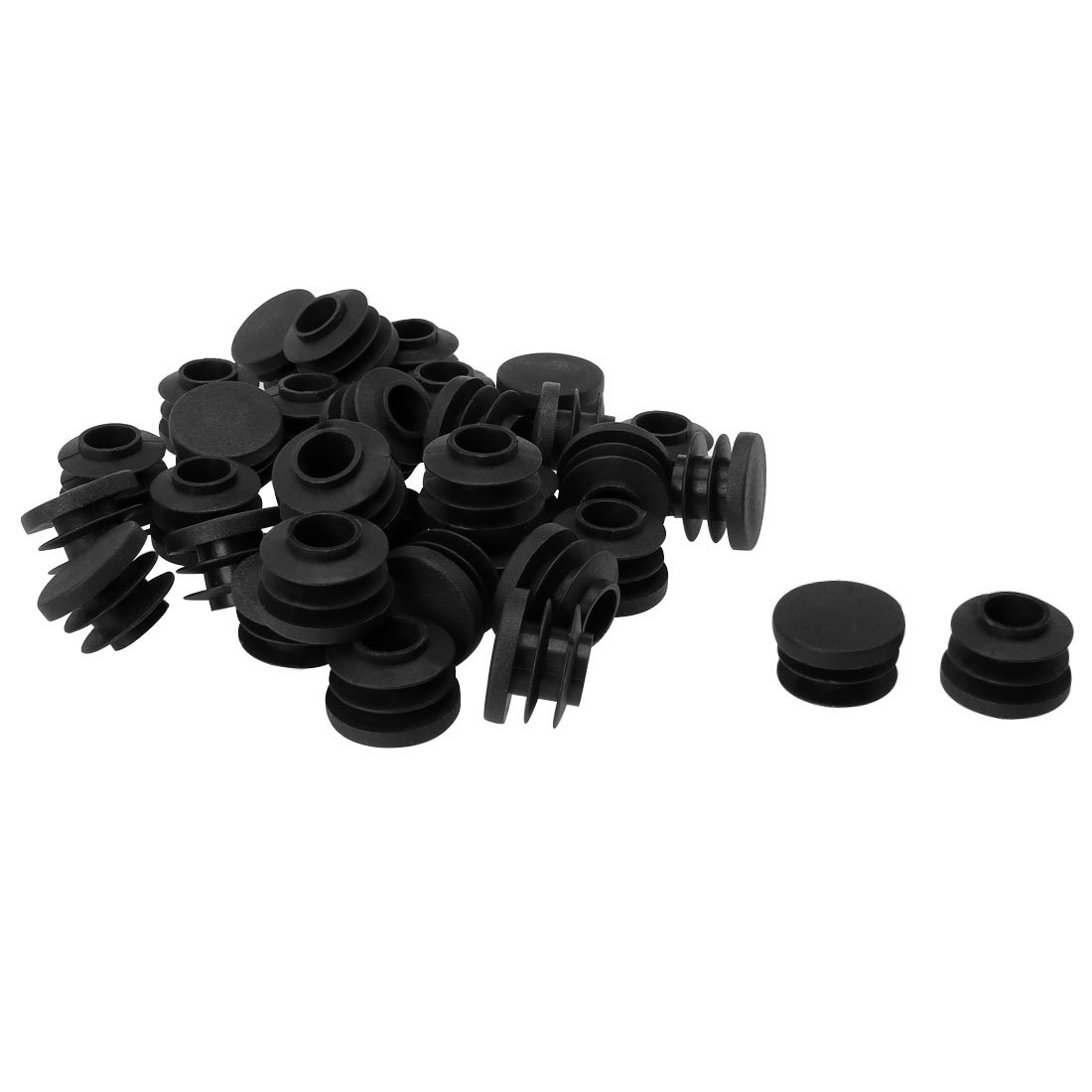 Sourcingmap 3/4" 20mm OD Plastic Round Tube Ribbed Inserts End Cover Caps 36pcs, 0.75" Inner Dia, Floor Furniture Chair Cabinet Protector