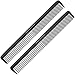 Hair Cutting Comb (2 Pack) - Professional 8.75” Black Carbon Fiber Anti Static Chemical And Heat Resistant Hair Combs For All Hair Types For Men And Women - By Bardeau Essentials