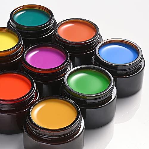 1 oz Glass Jars with Lids, Bumobum 48 pack Amber Cream Jars with Black Lids, Black and White Labels & Inner Liners, Empty Cosmetic Containers for Homemade Balms, Lotion, Salve, Ointment, Body Scrub