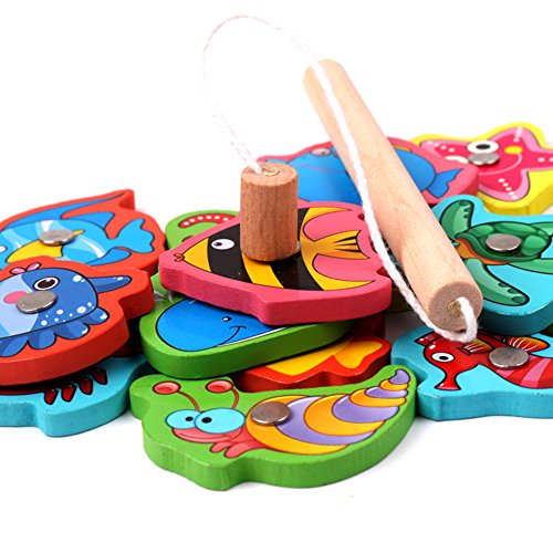 image for PiscatorZone Fishing Toys Fun Magnetic Puzzle Game Children Baby Woode