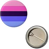 Omnisexual Pride Flag Pin 1” Round Circle Shape Metal Button Pin Badge Pinback 1 inch Pin 25 mm 2.5 cm
