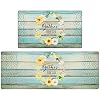 SHACOS Anti Fatigue Kitchen Rugs Mats Set of 2 Comfort Standing Mat Non Slip Cushioned Comfort Floor Mat Wipe Clean…