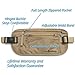 Money Belt - RFID Blocking Travel Wallet For Passport, Money, Credit Card, Documents, and Phone - Tan